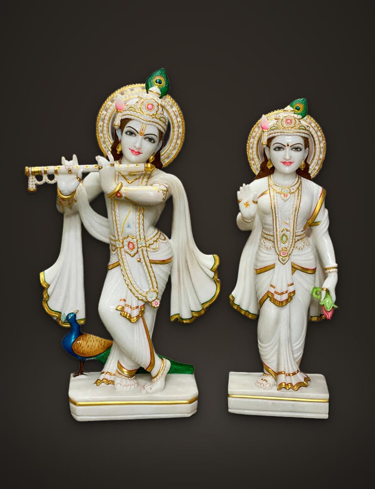 Marble Idol Radha Krishna 24 inch, front view