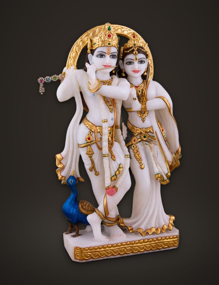 Marble Murti Radha Krishna 14 inch, additional view