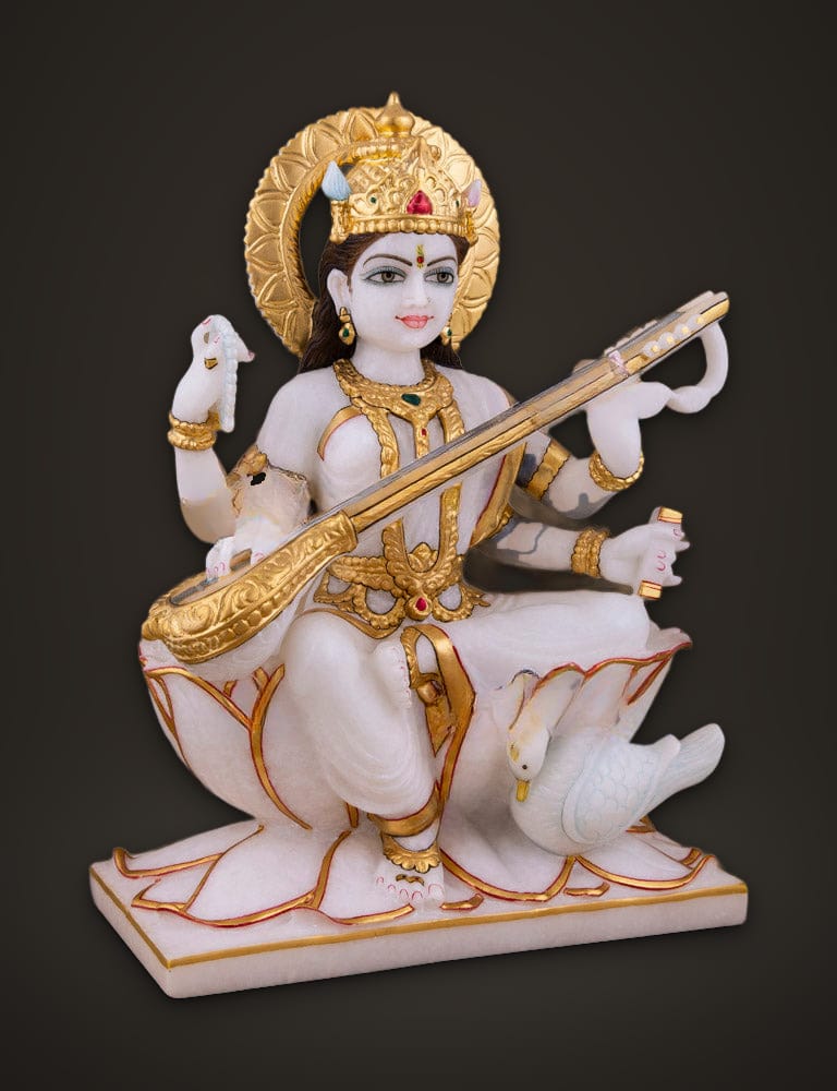 Marble Moorti Saraswati 15 inch, additional view