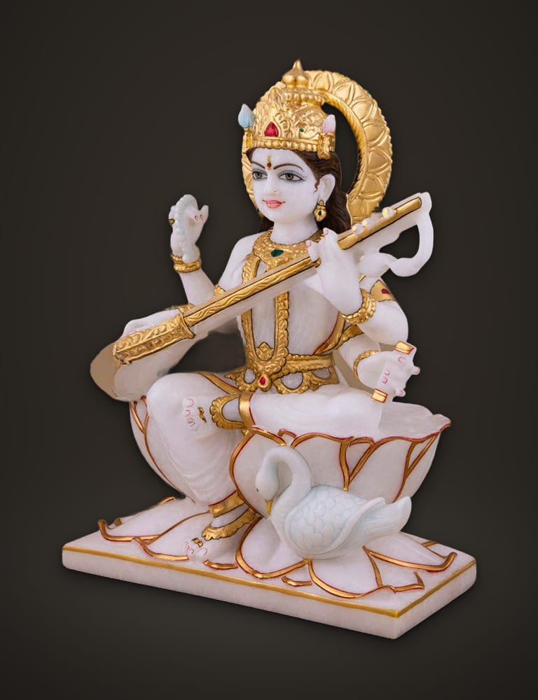 Marble Moorti Saraswati 15 inch, additional view