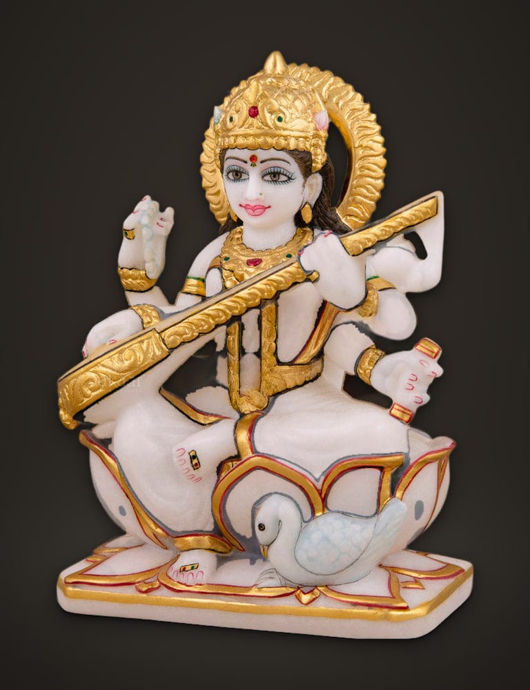 Marble Murti Saraswati 6 inch, additional view