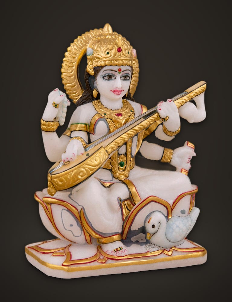 Marble Murti Saraswati 6 inch, additional view