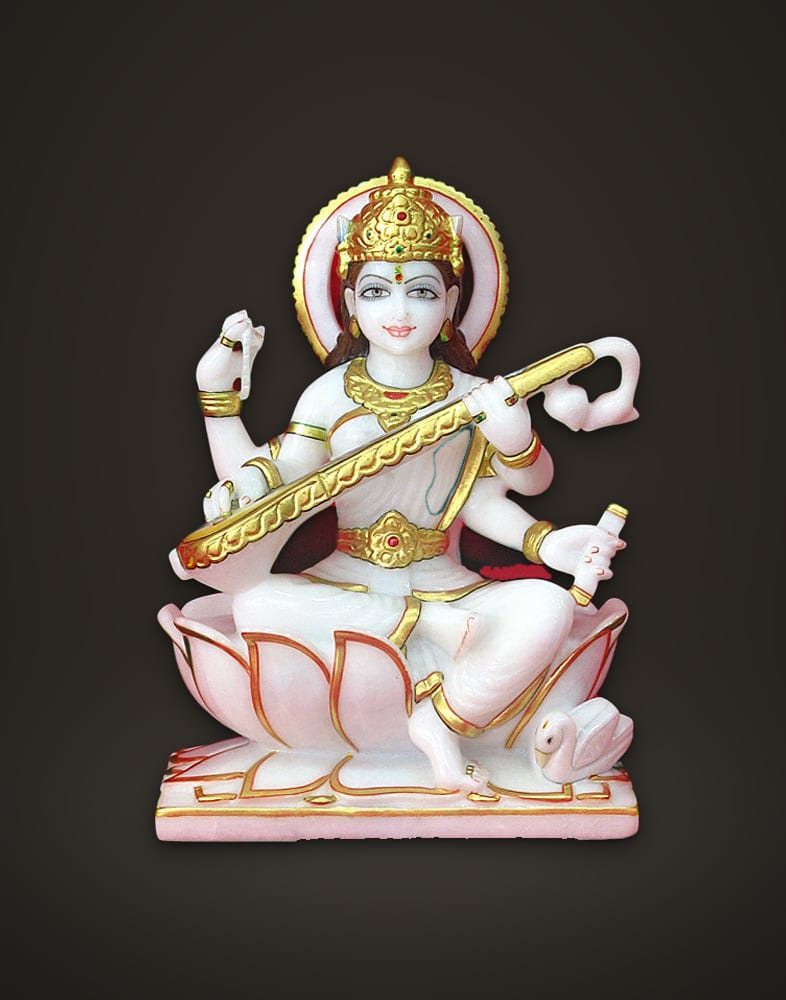 Mata Saraswati playing the Veena 9 inch, front view