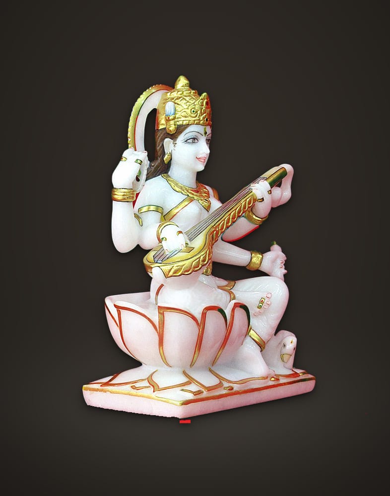 Mata Saraswati playing the Veena 9 inch, additional view
