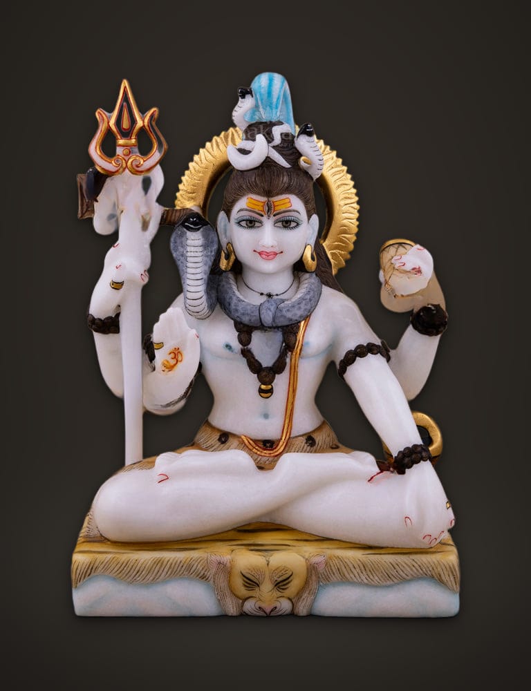 Marble Murti Shankar 10 inch, front view
